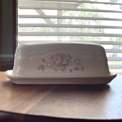 **RETIRED & VINTAGE** ~ PFALTZGRAFF Tea Rose 1/4th Pound Butter Dish w/Cover/Lid