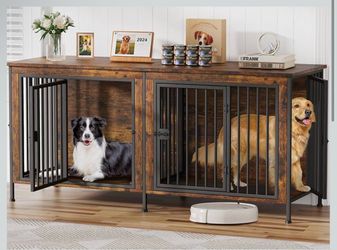 Dog cage furniture, Coffee color.