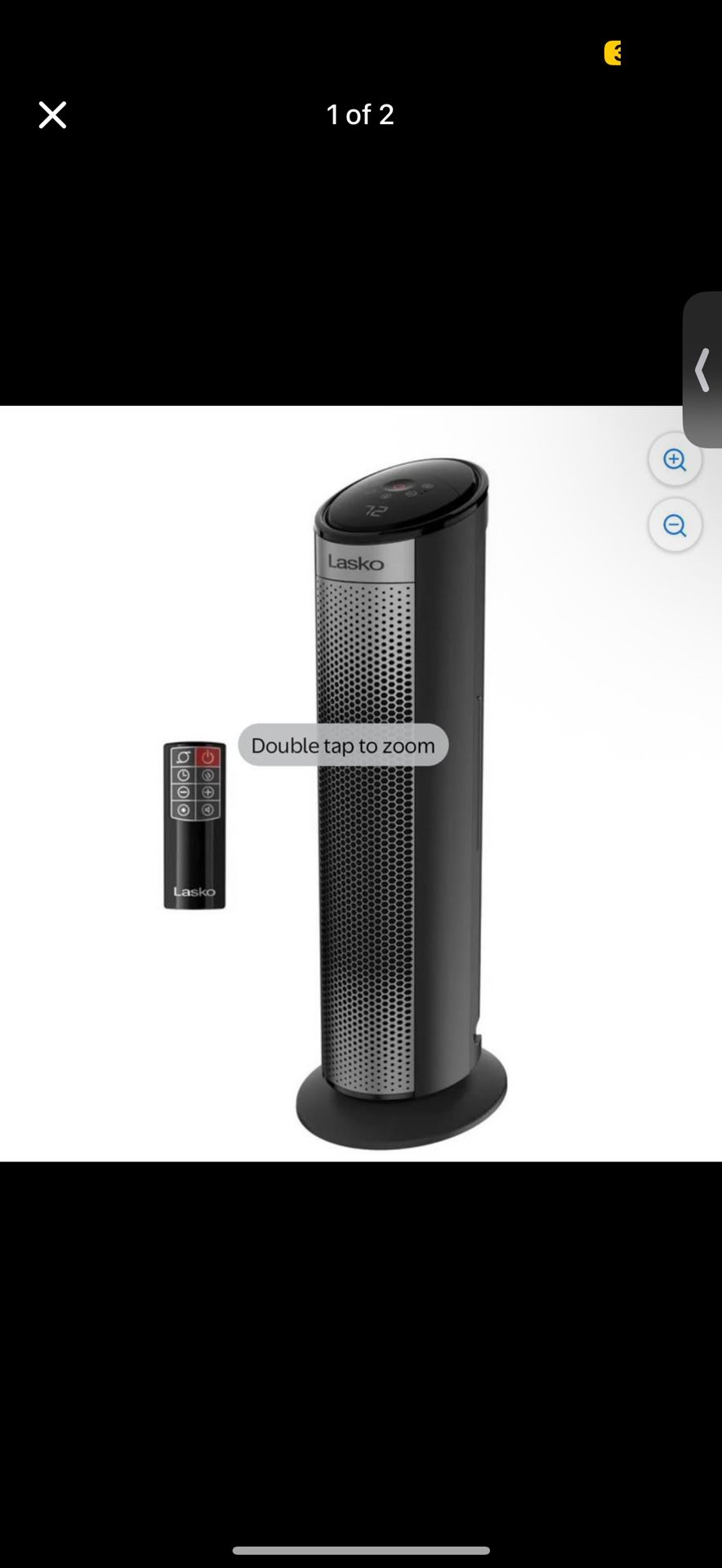 Lasko 22" Digital Ceramic Tower Space Heater with Child Lock and Remote