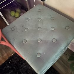 Teal Storage Ottoman 
