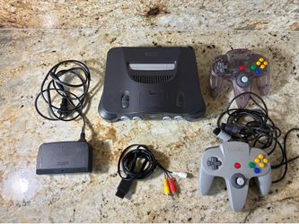 Nintendo 64 N64 Console NUS-001 OEM(USA), Gray Controller, Transparent Controller, AV Cable