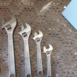 Vintage Craftsman USA Adjustable Wrench Set (6", 8", 10", 12") – Matching -V- Series 🇺🇸 