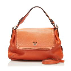 MCM Large Orange Leather Purse with detachable Crossbody Strap