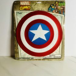 New Official Marvel Comics Captain America's Shield Lg 7.5" Cloth Jacket NOS