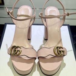 Gucci Marmont Pink Strapped Sandals Women