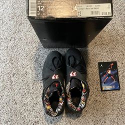 Air Jordan 8 Retro Low Black/red Sz 12