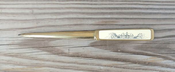 Vintage Barlow Mount Vernon-Scene Brass Letter Opener