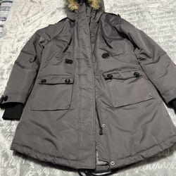 Womens Farenheit Outerwear Gray Heavyweight Winter Parka Size L