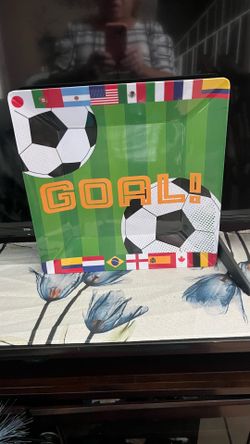 Soccer serving tray