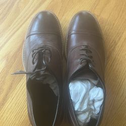 New Andrew Marc Mens Henry Leather Casual Dress Oxfords Shoes Brown Size 7.5