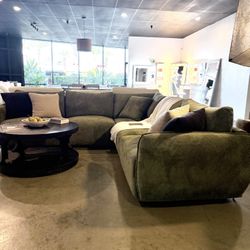 RH Inspired Modular Sofa — Olive Green Lounge Sectional