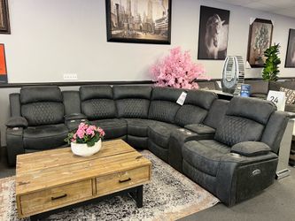 Gray Sofa Sectional w/ 4 Power Recliners 🚚FREE Delivery🚚