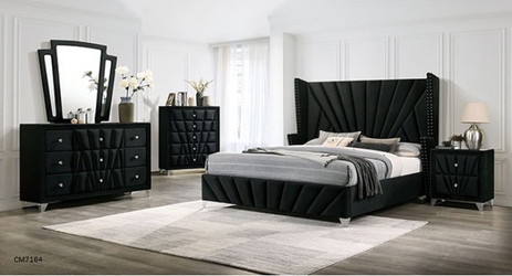 Black Upholestery Bedroom Set