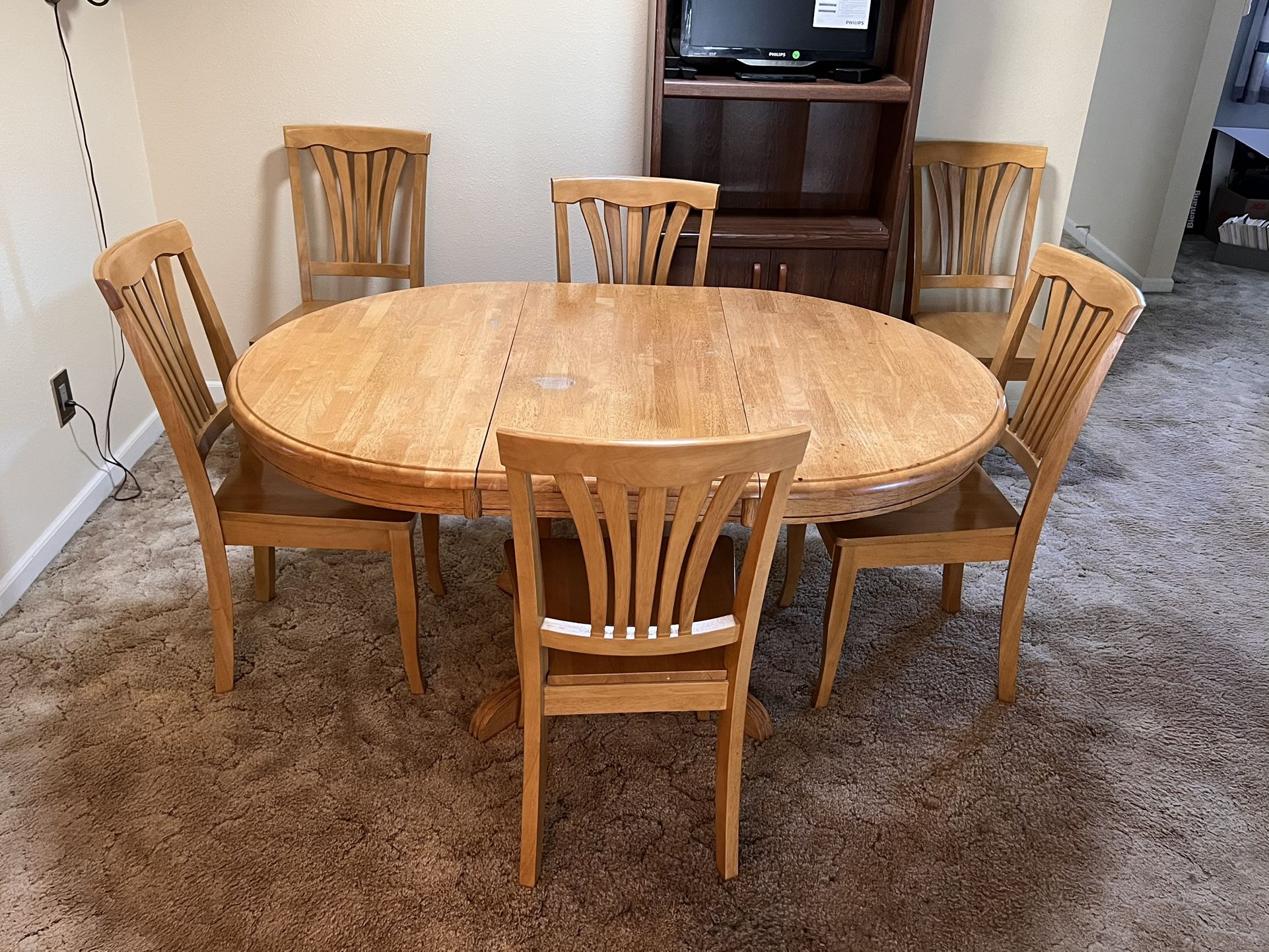 Vintage Solid Oak 7 Piece Dining Set