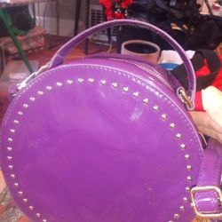 Medium Purple Round Zippered Purse
