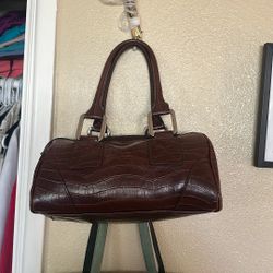 Brown Faux Leather Bag. Shoulder Bag Super Cute With A Boho Vibe 