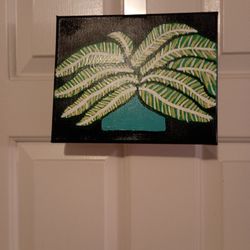 Original Potted Plant Painting Acrylic 