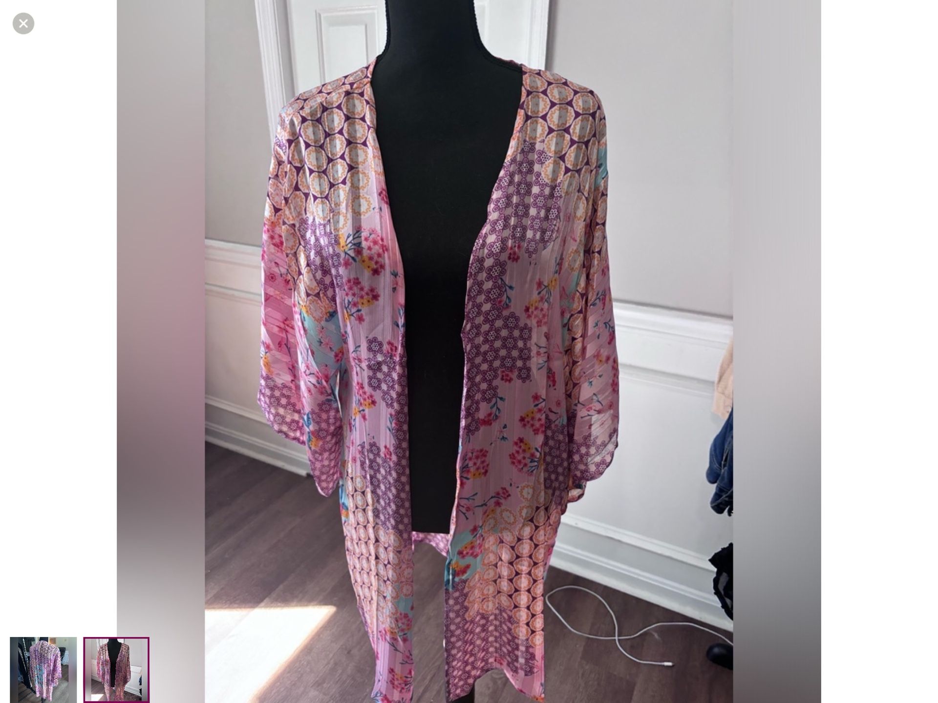 Loose Fit Full Printed Kimono Open Front