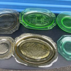Antique Carnival Glass Plates 