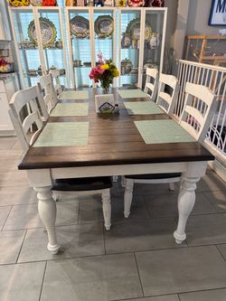 Farmhouse Dining Table with 8Chairs