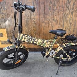 Enguie E Bike Fast Folding (Fat Tires With Medal Footsteps)