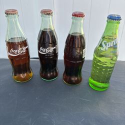 Collector Coca-Cola & Sprite 8 fl oz Glass Bottles vintage 