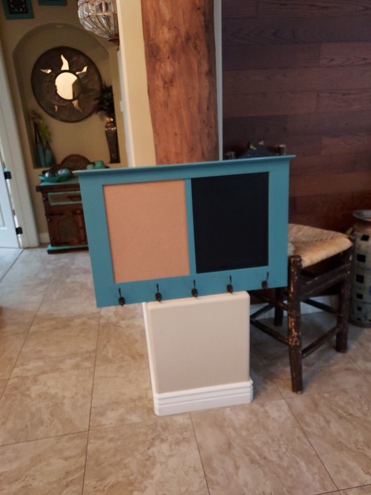 Teal Chalkboard/corkboard Wall Decor