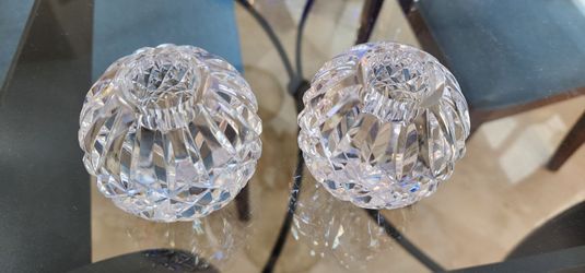 Set of Crystal Waterford Tapered Candle Holders