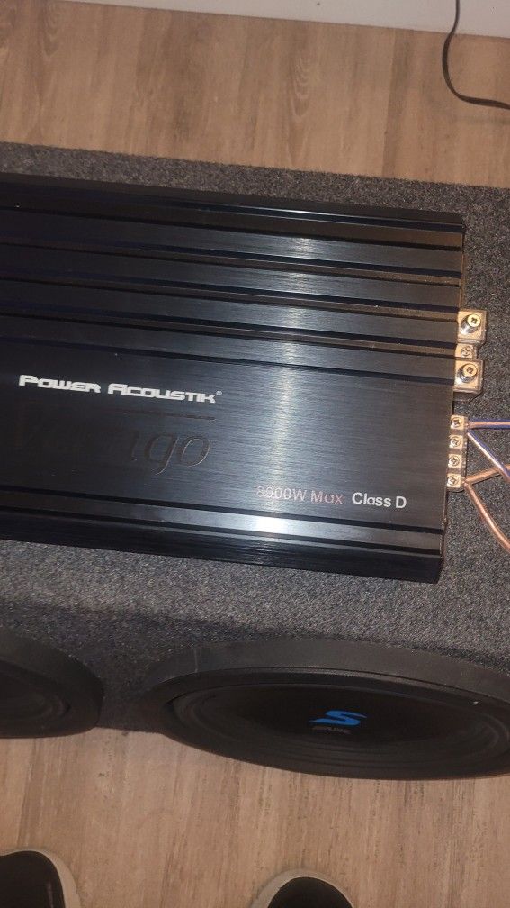 Alpine 12" S series Subs In Box, 8000 Watt Power Acustic Vertigo Amp. Class D