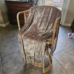 Rush Covered Counter Stools With Throw