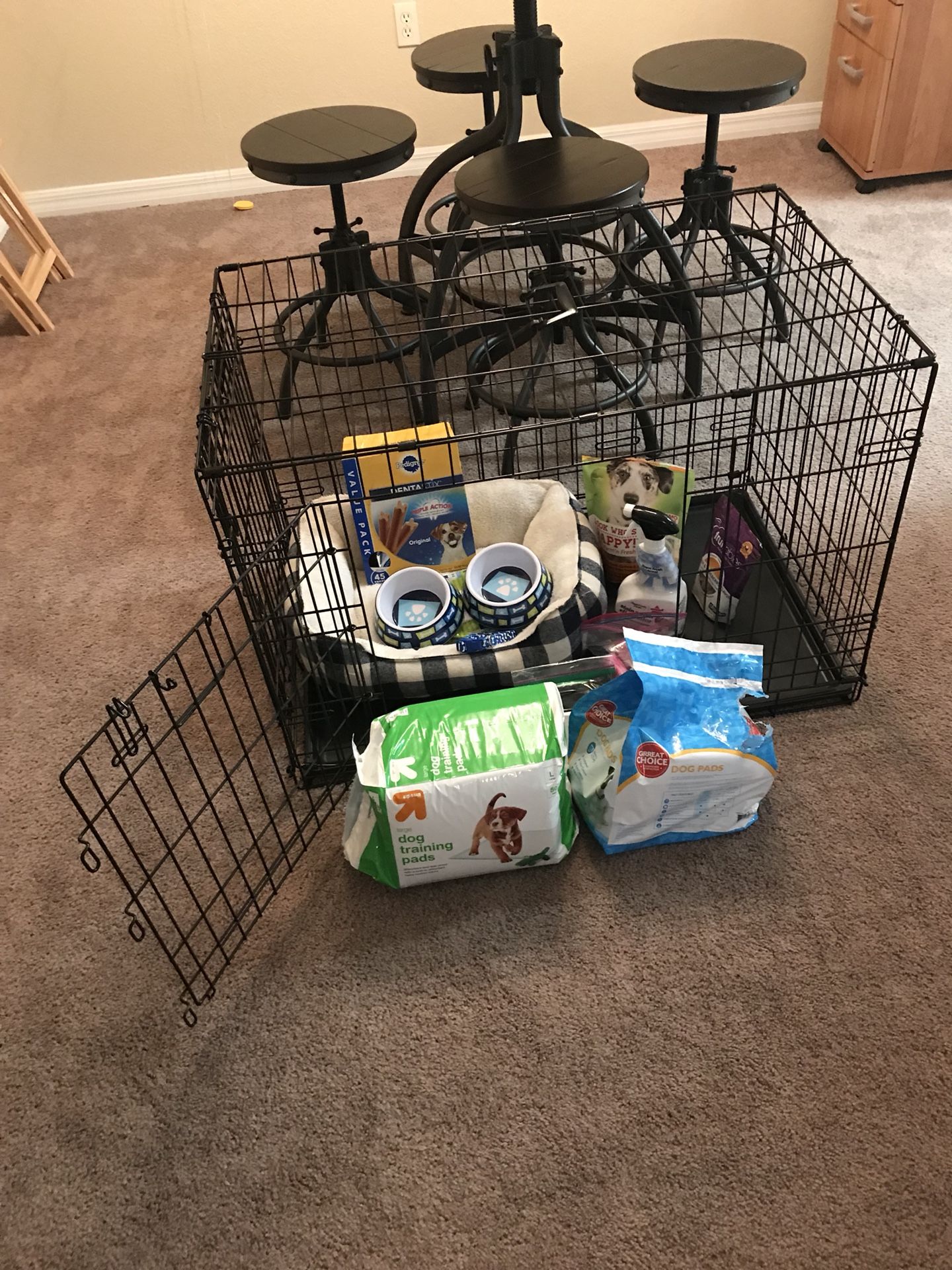 Dog Crate and Necessities