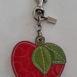 VERY RARE COACH  PATENT LEATHER APPLE KEY FOB OR CHARM  NWOT