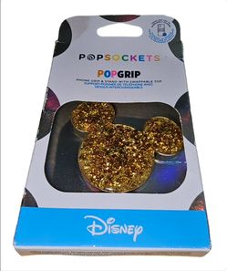 NEW Disney PopSockets PopGrip Cell Phone Grip & Stand Earridescent Gold Mickey
