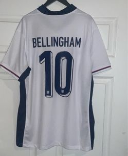 England FIFA World Cup “26” National Team Jude Bellingham #10 Soccer Jersey White Red Navy  Adult size Large New with Tags