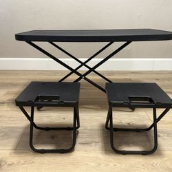  Car Camping Folding Table + 2 Stools – Brand New