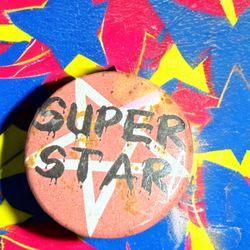Vintage 1980s Superstar Button Pin Red Star Graphic, 1” 