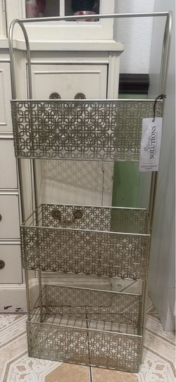 3-Tier Square Storage Stand, Gold