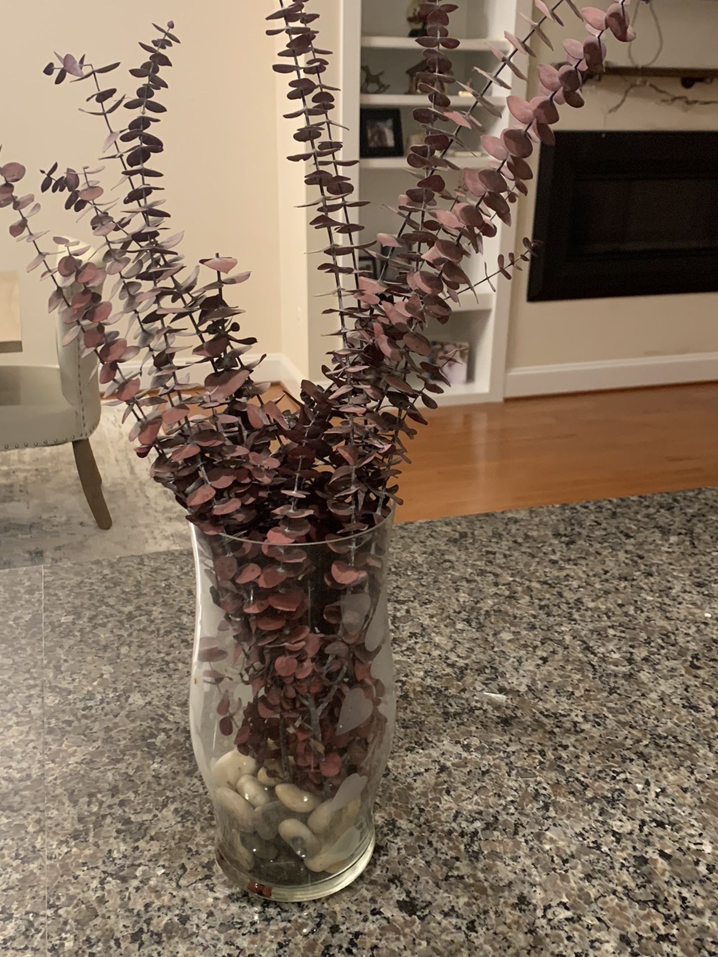 Decorative Vase w/ Burgundy Arrangement