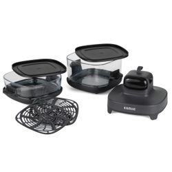 Kismile Air Fryer with 5 Smart Modes 85% Less Oil 2 Glass Bowls Dishwasher Safe