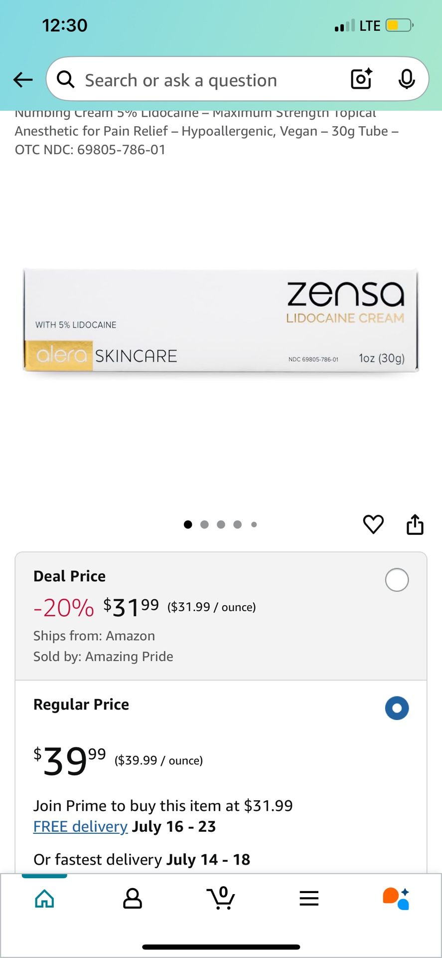zensa LIDOCAINE CREAM