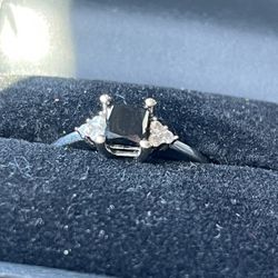 Black Diamond Engagement Ring