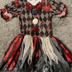 Girls Size 7 Creepy Clown Dress