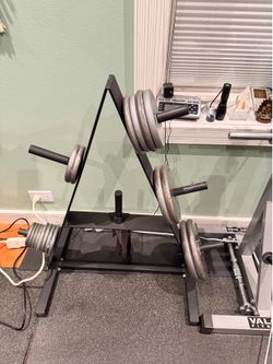 Total Home Gym: Barbell, Dumbells, Weights, & Racks & Bench & Brand New Workout tiles (12) 2ftx2ft
