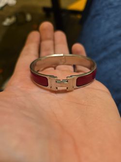Hermes original rose silver women's bracelet