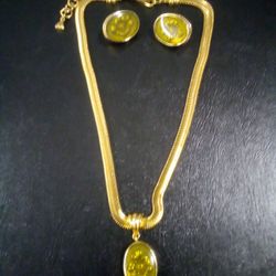 Vintage Designer Necklace And Earrings Set