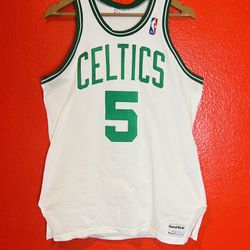 1986 Celtics Bill Watson Sand Knit Jersey White Rare Bird McHale Brown Champion Nike 