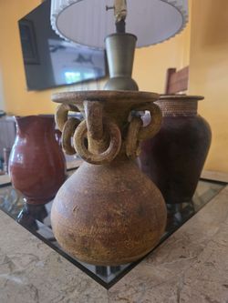 Rustic Terracotta Vase with Ring Handles