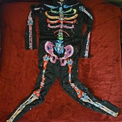 NWT KIDS SKELETON COSTUME BLACK UNISEX SIZE L 