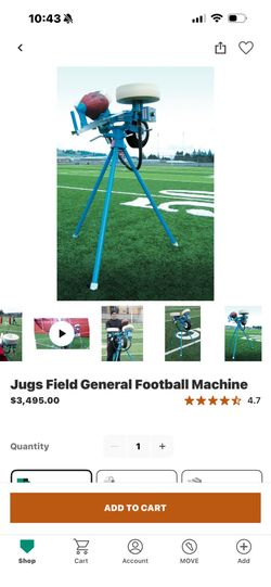 Jugs Field General Football Machine w/ Custom Rolling Cart