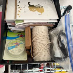 Box of Stationary, Candles, and Supplies